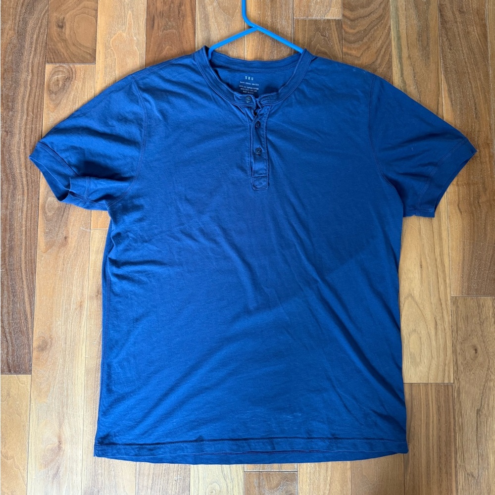 Save Khaki United (SKU) Blue Casual Button Down Shirt